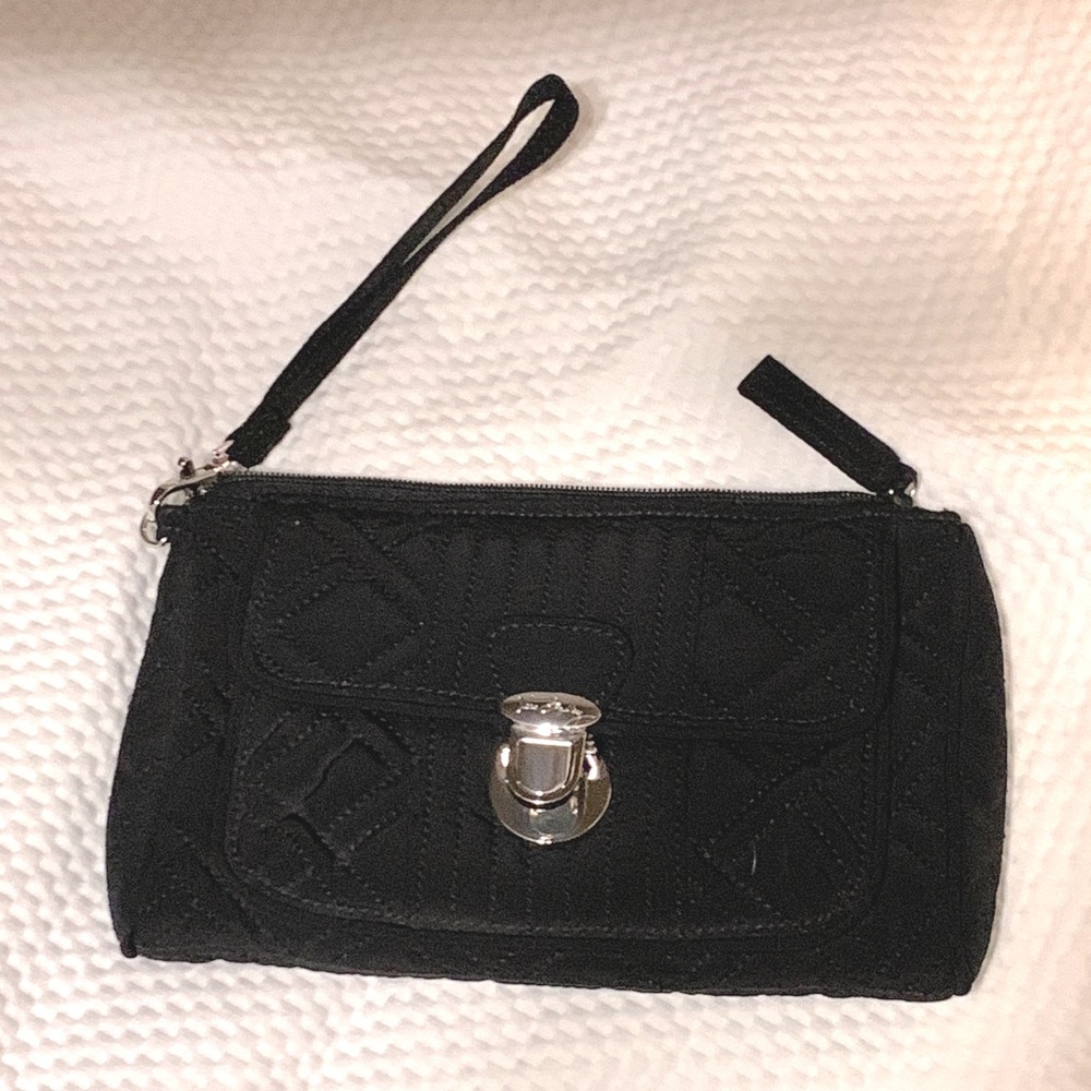 Vera Bradley Black Quilted Wristlet